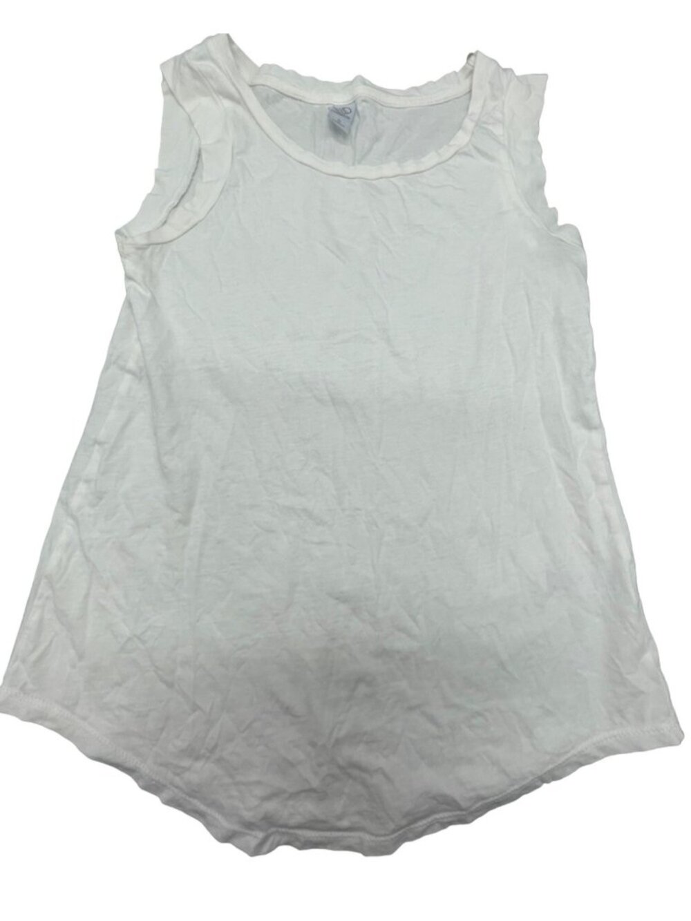 alternative sleeveless sheer shirt white cotton athletic size small READ